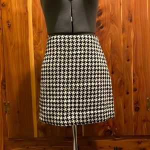 Houndstooth Wool Mini Skirt